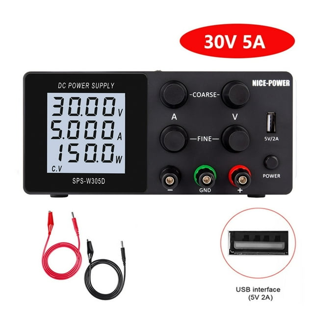 DC Power Supply Adjustable 4 Digit LCD Screen Lab Bench Power Source 30V 10A 60V 5A 120-V 3A AC Switching Stabilized Power Supply