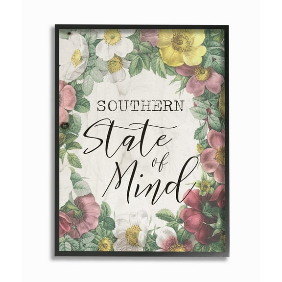The Stupell Home Decor Collection Southern State of Mind Framed Wall Art
