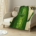 thumbnail image 2 of Nawypu  Pickle Throw Blanket, Flannel Cute Pickles Themed Stuffed Animal Yellow Throw, Soft Nap Throw Blanket for Home, Office for Boys Girls Women Pickle Lovers Gifts, 2 of 6