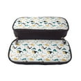 thumbnail image 5 of Picia Cute Whale Pattern Large Capacity PU Leather Pencil Case Organizer Pen Marker Holder Double Zipper Storage Bag Big Pencil Pouch for College Office, 5 of 6