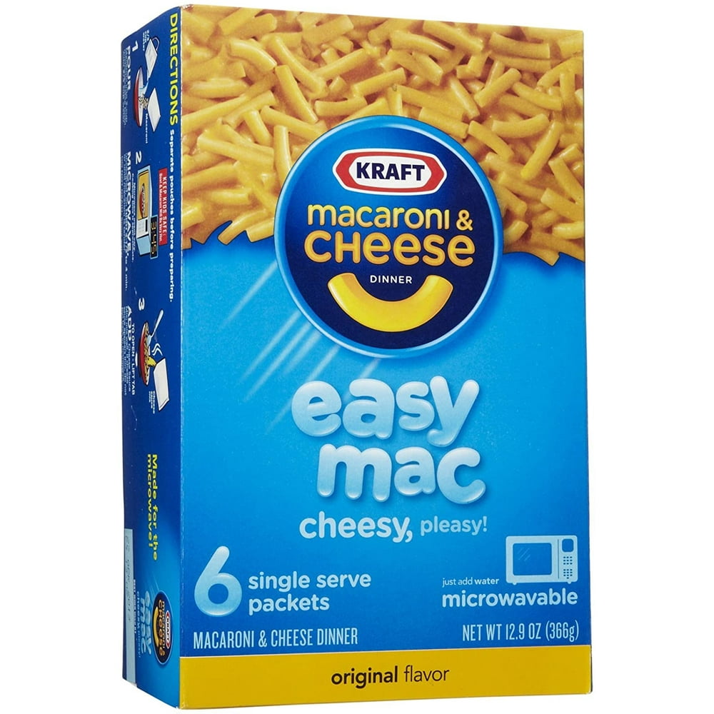 Kraft Easy Mac, Original, Single Serve Pouch, 6pack, 12.9 oz Walmart