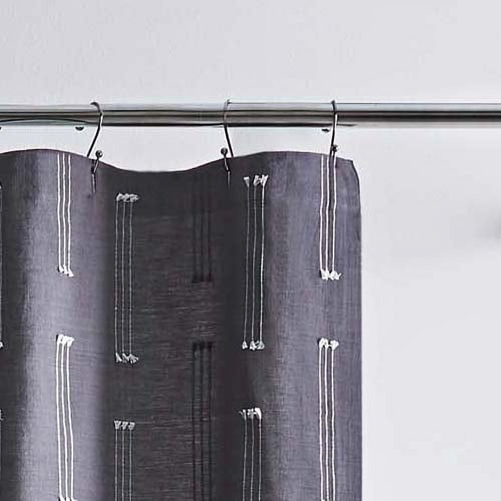 Better Homes & Gardens Clipped Stripe Cotton Shower Curtain, 72" x 72", Gray