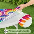 thumbnail image 5 of Colorful Rainbow Tie Dye Spiral Pattern Round Fitted Tablecloth with Elastic Edge,Dining Table Cover Waterproof,Outdoor Round Tablecloth for Camping,Dining,Indoor and Outdoor, 5 of 7