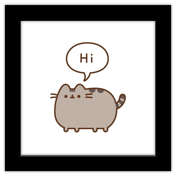 Gallery Pops Pusheen - Hi Wall Art, Black Framed Version, 12" x 12"