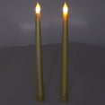 thumbnail image 4 of 2Pcs LED Taper Candles Battery Powered Electric Flickering Flameless Fake Candles Sticks Decorative Candlesticks for Festival Wedding Birthday Party[Full Spray Gold], 4 of 9
