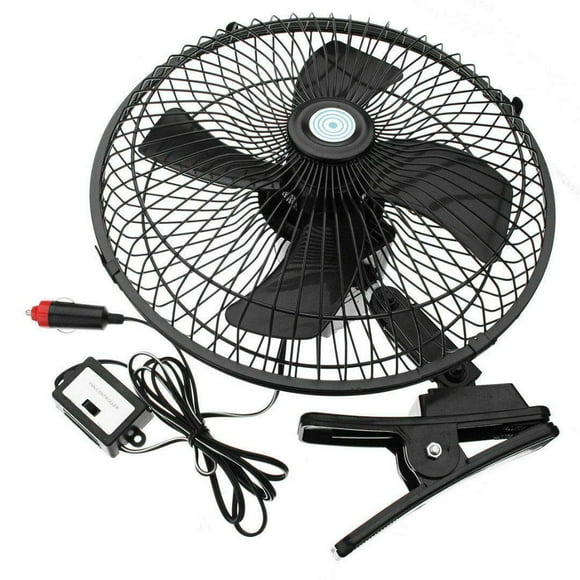 MASO Ventilateur Électrique de Voiture Camion Maison 10 Pouces 24V 2 Vitesses avec Clip