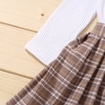 thumbnail image 6 of Coerni Toddler Baby Girls Skirt Set Turtleneck Knitwear Sweater Ribbed Tops And Plaid Pleated Skirt 2Pcs Outfits Set, 6 of 6