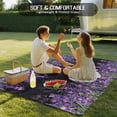 thumbnail image 4 of Purple Lavender Outdoor Rug for Patio/Deck/Porch, Non-Slip Large Area Rug 5 x 8 Ft, Spring Watercolor Wildflowers Plant Black Indoor Outdoor Rugs Washable Area Rugs, Camping Rug Carpet Runner, 4 of 8
