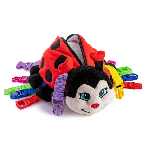 Buckle Toy - Becky Ladybug - Plush Toddler Early Learning Basic Life Skills Toy
