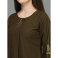 thumbnail image 3 of Prettify Women Straight Regular 3/4th Sleeve Casual Female Green Western Top, 3 of 5