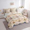 thumbnail image 3 of Homewish Vintage Aztec Geometric 7-Piece Bedding Comforter Set,Rustic Farmhouse Cabin King Bedding Sets,Brown Blue Bed Sheets For Adults,Super Cozy Room Decor Reversible, 3 of 8