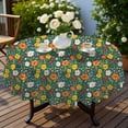 thumbnail image 4 of Pioneer Flower Floral Print Pattern Round Tablecloth 60 X 60 Inch, Wrinkle Resistant Wipeable Table Cloth for Kitchen Dining Picnic Patio Party, 4 of 6