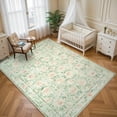 thumbnail image 2 of Lahome Decor 8'x10' Floral Living Room Rugs,8x10ft Boho Area Rug for Bedroom Machine Washable Rug- Non-Slip Soft Indoor Carpet, Stain Resistant Low Pile for Farmhouse,Dining Room,Office,Green, 2 of 9
