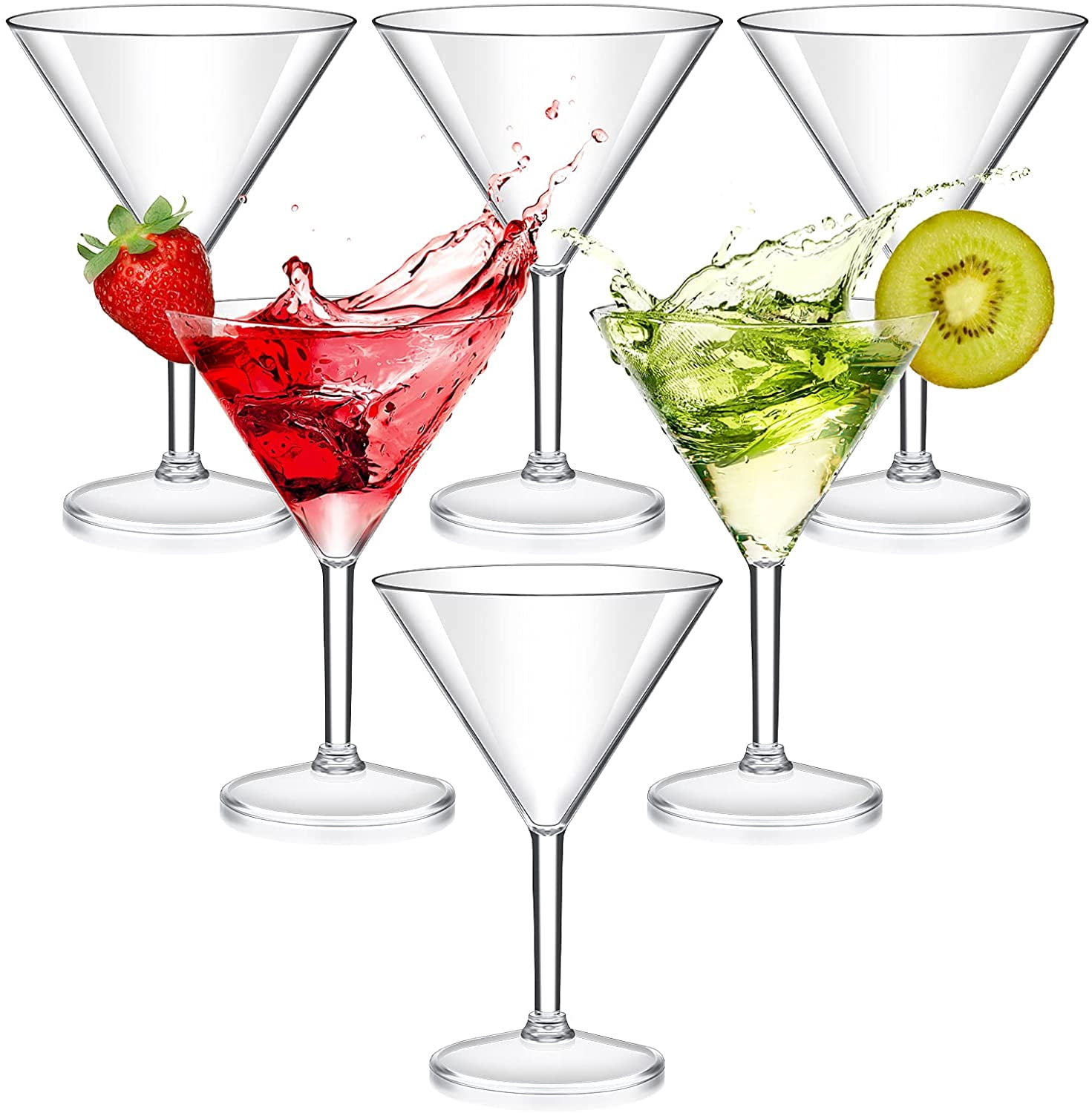 6 Verres Highball En Verre - 310 Ml - Pour Cocktails, Jus, Long Drinks - Idéal Maison, Bar, Fête - Couleur Rouge éclatant - 6