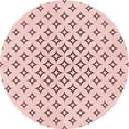thumbnail image 1 of Ahgly Company Tapis Rond Lavable en Machine Intérieur Transitionnel Rose Bubble Gum Rose, 6 Pieds Rond, 1 of 7