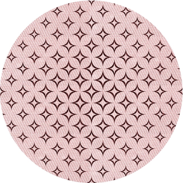 Ahgly Company Tapis Rond Lavable en Machine Intérieur Transitionnel Rose Bubble Gum Rose, 6 Pieds Rond