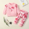 thumbnail image 4 of Lovebay Infant Baby Girls Ruffle Floral Sweatshirt Sweatpants Outfits Tracksuit Set 4-5 Years, 4 of 12