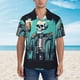 thumbnail image 2 of Balery Vintage Skull Beer Camisas hawaianas de manga corta para hombre, camisas playeras de corte holgado, camisas de vacaciones con botones,Large, 2 of 7