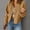 Khaki women's crop top jacket a1, variant on Women's Crop Top Jacket Long Sleeve Button Down Collared Shirt Casual Boho Chic Blouse Holiday Vacation Fashion Clothes, Gray L