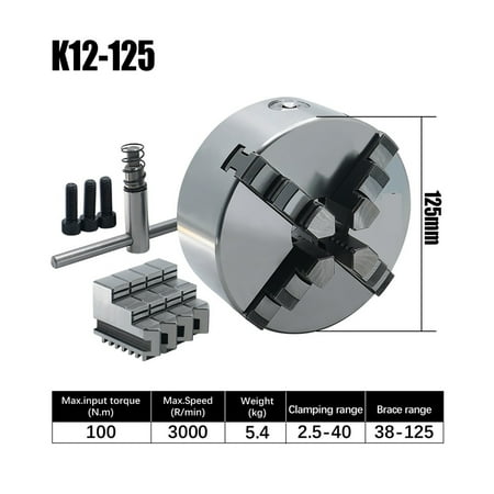 

4 Jaws Manual Lathe Chuck With Turning Machine K12 80 100 125 160 250 Mm Tools Accessories 4-Jaw Lathe Chuck Self-Centering -------- Removes Easy