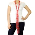 thumbnail image 3 of NYFASHION101® Silver-Tone Beaded Skinny Fishnet Shawl Scarf Waist Belt - Red, 3 of 4