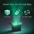 thumbnail image 3 of USB Rechargeable Aurora Cube Night Light with Remote Control - 16 Colors Rotating Water Ripple & Starry Sky Projection, Creative Flame Ambient Lamp for Bedroom Decor, Lightweight Acrylic & ABS, 3 of 6
