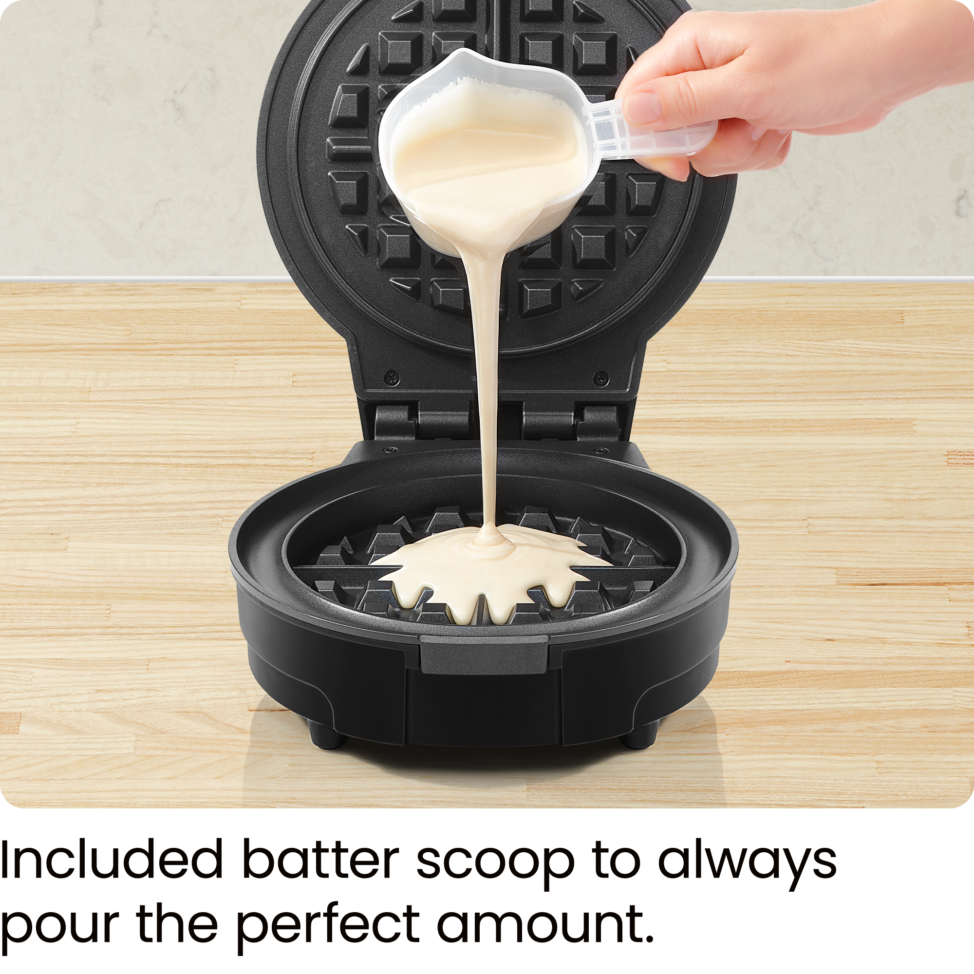 Chefman Anti-Overflow Belgian Waffle Maker Black photo 2