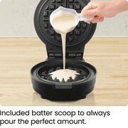 Chefman Anti-Overflow Belgian Waffle Maker with Shade Selector and Non-Stick Plates, Black