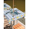 thumbnail image 2 of Outdoor Tablecloth with Umbrella Hole for Patio/Picnic/Party/Camping, Sea Turtle Coastal Waterproof Table Cloth Square Cover Washable, Floral Starfish Blue Checkered (60"x 60"), 2 of 8