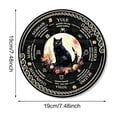 thumbnail image 2 of Wheel Of The Year Wall Hanging, Wooden Black Cat Pagan Witch Calendar, 7.5in Wicca Altar Decor for Yule, Celestial Signs, Christmas & Halloween, 2 of 5