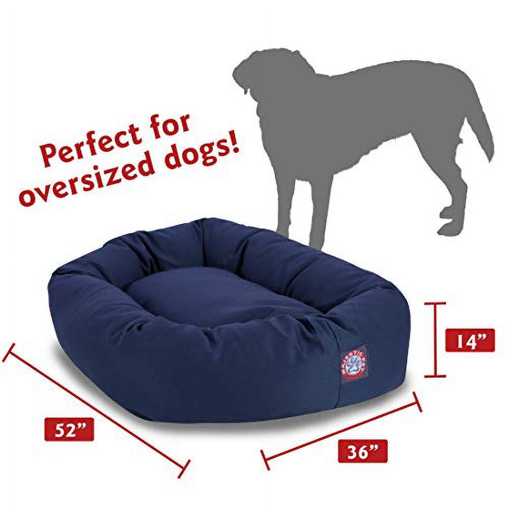 Majestic Pet Poly/Cotton Bagel Pet Bed for Dogs, Calming Dog Bed Washable, Large, Burgundy