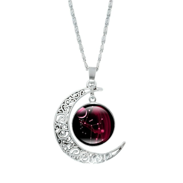 SIfdSeng Collier Lune 12 Constellations Cadeaux pour Maman Cadeau pour Femmes Elle Filles