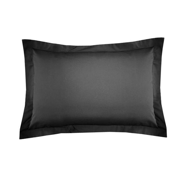 Fresh Ideas FRE201XXBLAC07 Poplin Tailored Pillow Sham Black - Standard