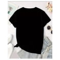 thumbnail image 2 of A Women'S Casual Sports Pure Loose T-Shirt with Valentine'S Day Print, Round Neck, Short Sleeved, Slightly Elastic Knitted Fabric, Regular Style, Comfortable Top for All Seasons, 2 of 5