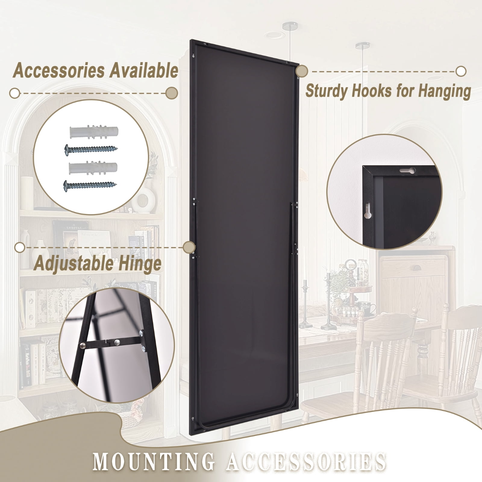 Lumora 64"x21" Full Length Mirror Rectangle Floor Mirror Wall-Mounted Leaning Mirror, Black