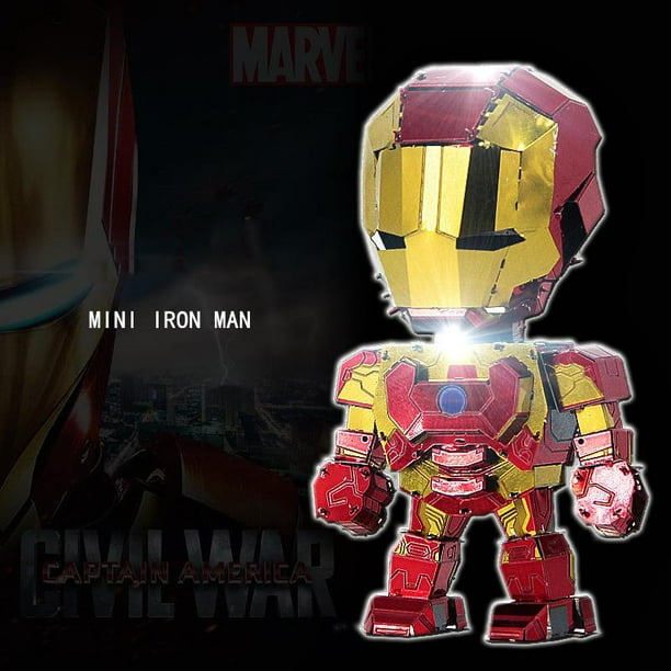 3D Metal Model Puzzle Avengers Iron Man Spiderman Captain America Action Figure Educational Collectible Model Doll Toy For ChildCaptain America He Qiyong unisex