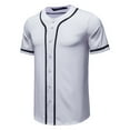 thumbnail image 2 of Birdeem Chemises pour Hommes Chemise Décontractée à Manches Courtes Patchwork de Baseball avec Boutons, 2 of 12