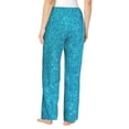 thumbnail image 3 of Uemuo Blue Glitter Pattern Women's Wide Leg Palazzo Lounge Pants with Pockets Light Weight Loose Comfy Casual Pajama Pants-XX-Large, 3 of 9
