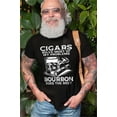 thumbnail image 4 of Men's Funny Cigars and Bourbon T-shirt Father's day tee shirt gift Birthday Papa grandpa tee shirt (4X-Large Black), 4 of 6