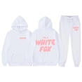 thumbnail image 1 of 2025 White Fox Unisex Letter Print Loose Hoodie Pants Set, 1 of 3