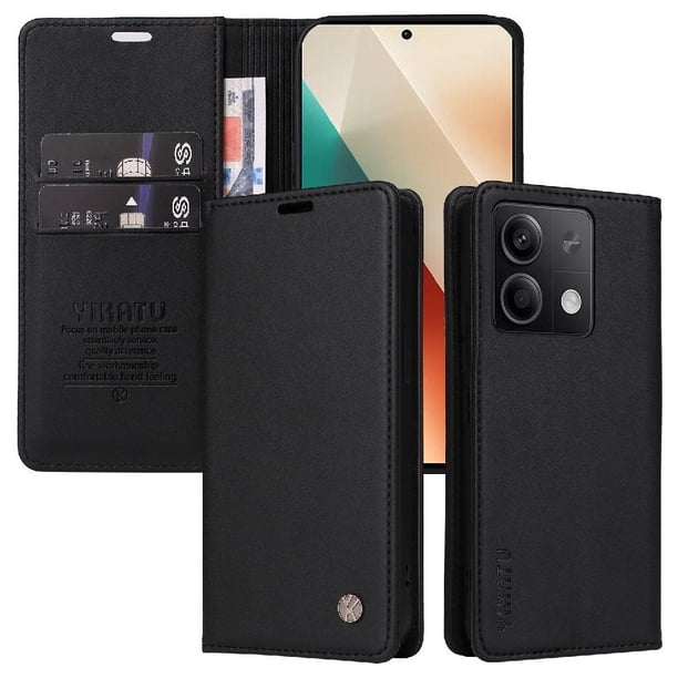 Funda para Xiaomi Redmi Note 13 5G Estuche de Cuero PU Tipo Cartera con Ranuras para Tarjetas y Cierre Magnético