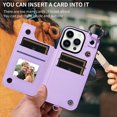 thumbnail image 4 of iPhone 14 PRO Case ,Card Slots Leather Wrist Strap Phone Cover for iPhone 14 PRO, 4 of 5
