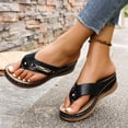 thumbnail image 5 of RotHome Thong Sandals for Women Casual Arch Support Slip On Buckle Strap Slippers Womens Flip Flops Summer Beach Sandals Waterproof Leather Shoes, 5 of 7