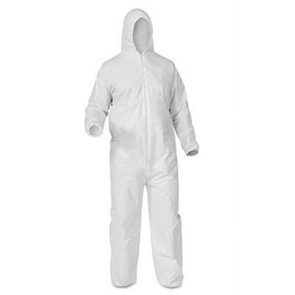 A35 Coveralls, Hooded, 2XL, White, 25 Per Carton