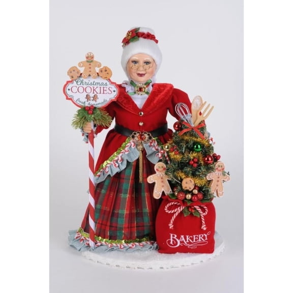 Karen Didion Lighted Mrs. Claus'S Goodie Bakery Figurine Polyresin