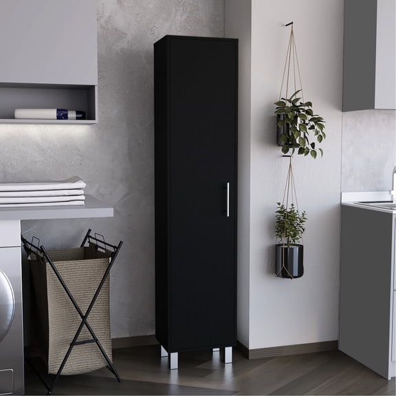 71-inch Tall Broom Closet with Shelves and Hanging Option | In Home Setup, Keeps Things in Order