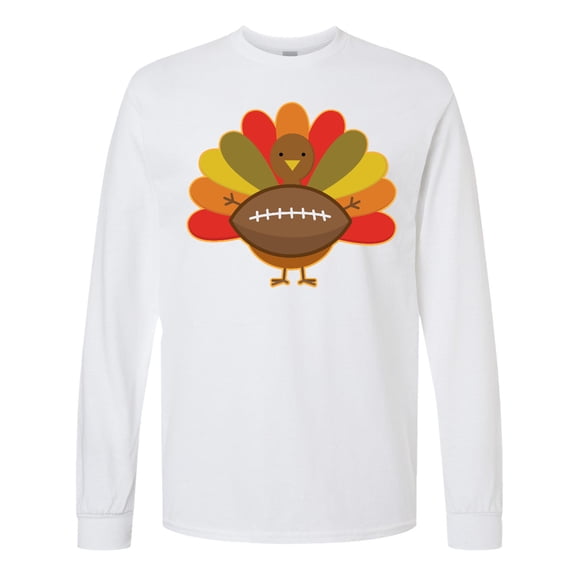 Inktastic Thanksgiving Day Turkey Football Fan Long Sleeve T-Shirt