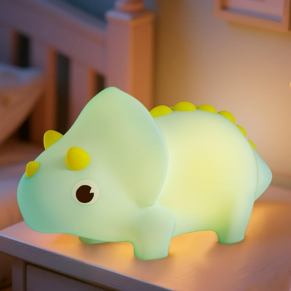 Dinosaur Night Light for Kids, 4 Color Changing Cute Dinosaur Toddler Lamps Sleeping, Portable Baby Rechargeable Night lamp, Funny Gift, Kawaii Room Dorm Decor