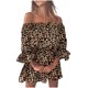 thumbnail image 1 of Moda mujer verano sexy casual fuera del hombro impresión campana vestidos de manga Fridja bnh6498, 1 of 5