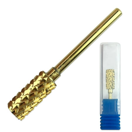 Beauticom 3 32 Flat Top Small Barrel Gold Carbide Nail Drill Bit Beauticom 3 32 Flat Top Small Barrel Gold Carbide Nail Drill Bit Extra